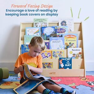 ECR4Kids Single-Sided Book Display, Classroom Bookshelf, Natural