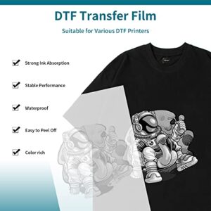 Jecqbor DTF Transfer Film Paper PET Heat Transfer Paper A4 (30sheet), Double-Sided Glossy Clear Pretreat DTF Film for DTF Epson Inkjet Printer, Direct Print On T-Shirts Textile (8.3" x 11.7")