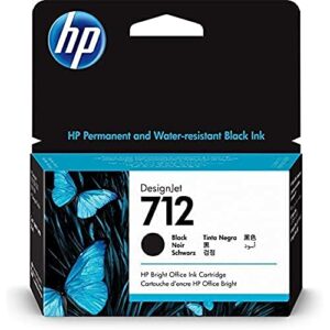 hp 712 black 38-ml genuine ink cartridge (3ed70a) for designjet t650, t630, t230, t210 & studio plotter printers