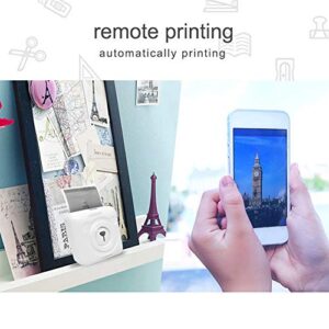 prettDliJUN Mini Photo Printer Cute Bear Wireless Bluetooth SNS Facebook Instagram Photo Thermal Paper Pocket Label Printer Monochrome Pink