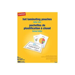 staples 489526 5 mil thermal laminating pouches letter size 100 pack