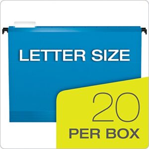 Pendaflex SureHook Reinforced Hanging Folders, Letter Size, Assorted Colors, 20 per Box (6152 1/5 ASST)