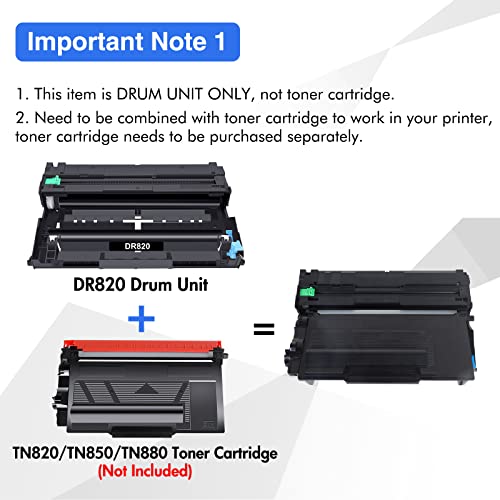 DR820 DR-820 Drum Unit Compatible Replacement for Brother DR820 DR 820 DR-820 for HL-L6200DW MFC-L5850DW MFC-L5900DW HL-L5200DW HL-L5100DN L5850DW L5900DW L5700DW L6200DW Printer (Black, 1-Pack)