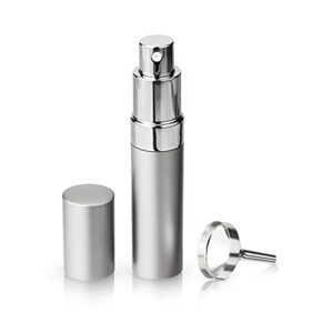 true martini atomizer bar mister with refillable funnel for vermouth spray glass canister with stainless steel case, 1 count (pack of 1), silver