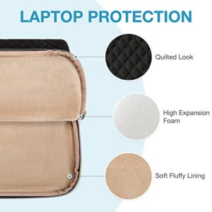 Laptop Sleeve 14 inch, BAGSMART Laptop Carrying Case Compatible with 13-13.3 inch Notebook, Compatible with MacBook Pro 14 Inch, MacBook Air, Laptop Protective Bag with Pocket, Handles, Black…