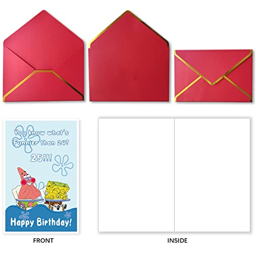 Funny 25th Birthday Card for Friend, 25th Birthday Gifts for Women, Cute Spongebob Patrick Star Meme Card for Girlfriend, Humorous 25th Birthday Card for Sister Brother, You Know What's Funnier Than 24?