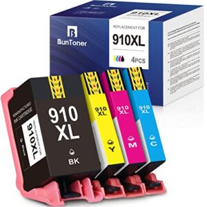 BUNTONER 910XL Ink Cartridges Replacement for HP 910 XL 910XL Ink Cartridges Combo Pack 3YL65AN 3YL62AN 3YL63AN 3YL64AN for OfficeJet 8025 8035 8028 8022 8020 8034 Printer(4 Pack)