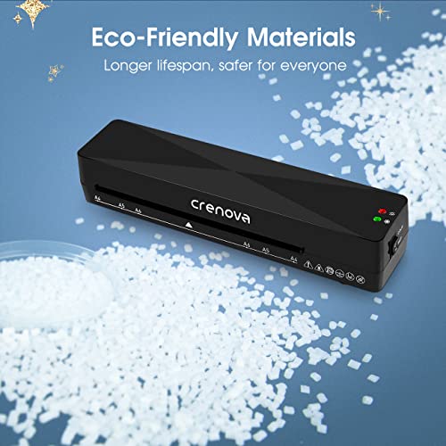 Crenova A4 Laminator Machine 4 in 1 Personal Desktop Hot & Cold 9 Inch Thermal Laminator with10 Laminating Pouches for Home Office School Business Use