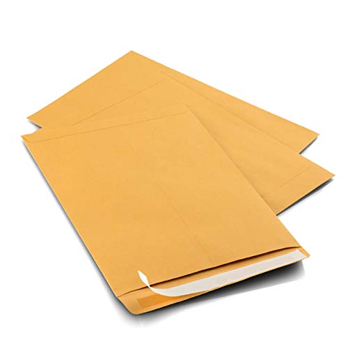 100 6 x 9 Self-Seal Brown Kraft Catalog Envelopes - 28lb, 100 Count, Ultra Strong Quick-Seal, 6x9 inch (38900)