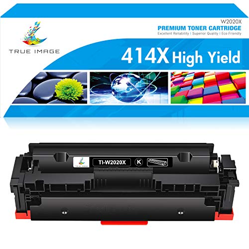 TRUE IMAGE Compatible Toner Cartridge Replacement for HP 414X W2020X 414A W2020A Laserjet MFP M479fdw M479dn Laser Jet Pro M454dw M454dn M454 M479dw Printer Ink No Chip (Black, 1-Pack)