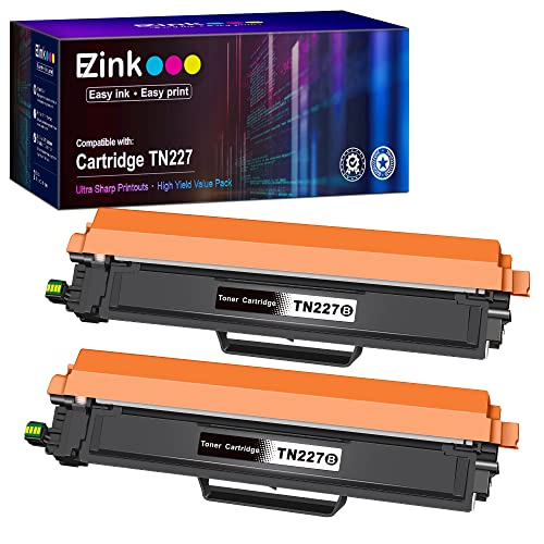 E-Z Ink (TM) with Chip Compatible Toner Cartridge Replacement for Brother TN227 TN227bk TN227 TN223 TN 223bk use with MFC-L3770CDW MFC-L3750CDW HL-L3230CDW HL-L3290CDW HL-L3210CW MFC-L3710CW (2 Black)