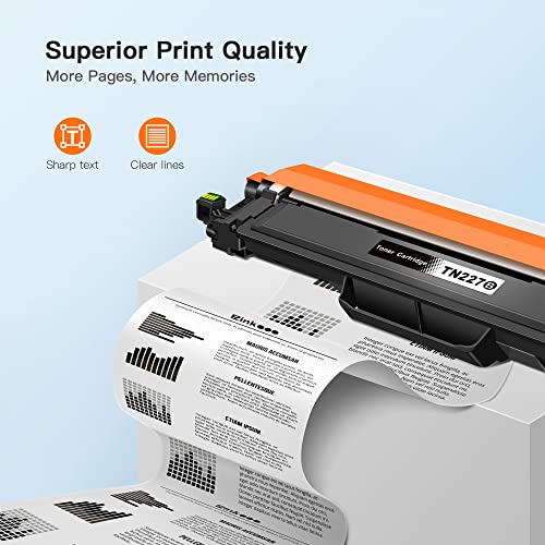 E-Z Ink (TM) with Chip Compatible Toner Cartridge Replacement for Brother TN227 TN227bk TN227 TN223 TN 223bk use with MFC-L3770CDW MFC-L3750CDW HL-L3230CDW HL-L3290CDW HL-L3210CW MFC-L3710CW (2 Black)