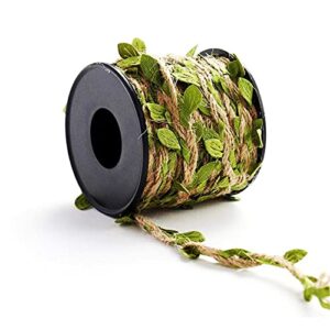 33 feet natural twine green leaf jute 3ply 2mm rope hemp burlap ribbon string heavy duty hanging gardening decoration or for arts and crafts