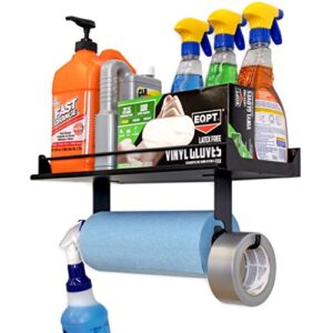 storeyourboard paper towel holder, wall mount shelf, holds 50 lbs, garage, home, quick clean station