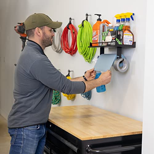 StoreYourBoard Paper Towel Holder, Wall Mount Shelf, Holds 50 lbs, Garage, Home, Quick Clean Station