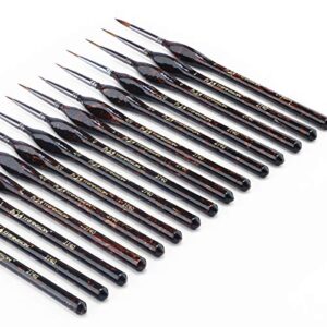 Transon Artist Detail Paint Brushes with Case 15pces for Model Miniature Painting