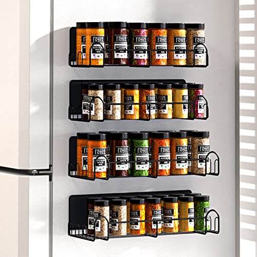 YGMMGY Magnetic Spice Rack Organizer, Spice Organizer Magnetic Shelf, Magnetic Spice Rack for Refrigerator