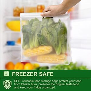 SPLF 4 Pack Dishwasher Safe Reusable Storage Bags, Reusable Gallon Freezer Bags, BPA FREE Stand Up Extra Thick Leakproof Silicone and Plastic Free Zipper Sandwich Snack Lunch Food Bags