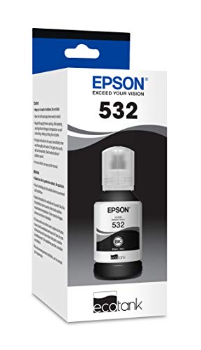 EPSON T532 EcoTank -Ink Ultra-high Capacity Bottle Black (T532120-S) for Select Epson EcoTank Printers