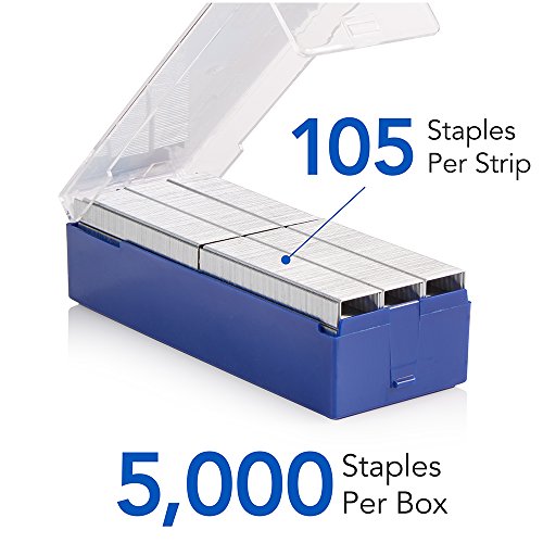 Swingline Staples, S.F. 3, Premium, 1/4" Length, Half Strips, Jam Free Staples for Swingline Stapler Heavy Duty, Perfect for Home Office Supplies, 25 Sheet Capacity, 105/Strip, 5000/Box, 1 Box (35440)