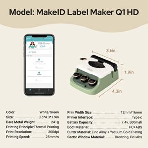 MakeID HD(300dpi) Label Maker Machine with 4 Rolls Tape, Bluetooth Multifunction Label Printer Available for Smartphone, Smart Sticker Maker with Multiple Templates for Office Home Organization