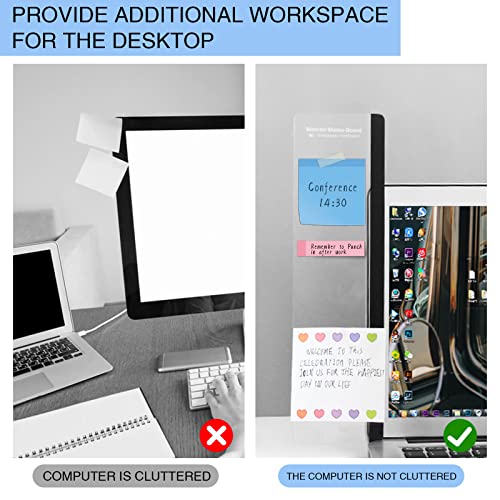 Monitor Memo Board - Multifunction Computer Monitor Memo Board Transparent Monitor Side Panel Creative Desktop Memo Board Easy to Use Suitable for Home Office Desktop 2pcs (Left and Right)