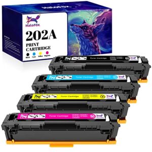 202a 202x toner cartridge 4 pack compatible replacement for hp 202a 202x cf500a m281fdw hp color laserjet pro mfp m281fdw m281cdw m254dw m281 m281fdn m254 toner printer (black cyan yellow magenta)