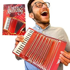 interactive accordion birthday card – open/close to play “happy birthday” – music gifts for men, gifts for musicians, birthday card for kids, men & women, birthday pop up card, greeting cards birthday