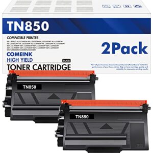 tn850 tn-850 toner cartridge 2-pack: compatible toner cartridge replacement for brother tn 850 tn820 high yield black for hl-l6200dw mfc l5850dw l5900dw mfc-l5900dw hl-l5100dn mfc-l5850dw printer