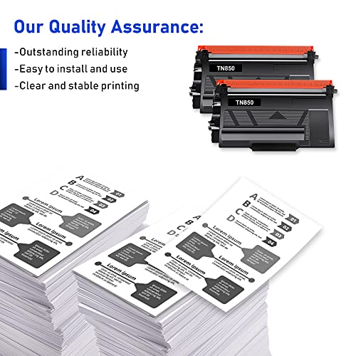 TN850 TN-850 Toner Cartridge 2-Pack: Compatible Toner Cartridge Replacement for Brother TN 850 TN820 High Yield Black for HL-L6200DW MFC L5850DW L5900DW MFC-L5900DW HL-L5100DN MFC-L5850DW Printer