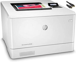 hp laserjet pro m454dn wired color laser printer- print only – 2.7″ touchscreen display, 28 ppm, automatic 2-sided printing, 600 x 600 dpi, 8.5 x 1, ethernet- wulic printer cable