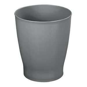 mDesign Round Plastic Bathroom Garbage Can, 1.25 Gallon Wastebasket, Garbage Bin, Trash Can for Bathroom, Bedroom, and Kids Room - Small Bathroom Trash Can - Fyfe Collection - Charcoal Gray