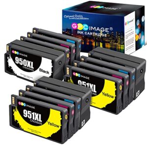 (12 pack) gpc image remanufactured ink cartridge replacement for hp 950xl 951xl 950 951 use for officejet pro 8600 8610 8615 8100 8620 8630 8640 8625 271dw 276dw printer(black, cyan, magenta, yellow)