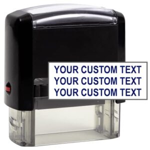custom address stamp – 5 font options – 3 line self-inking address stamp – up to 3 lines of customized text | multiple ink color options