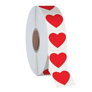 1200 pcs red heart shaped sticker labels with perforation line in roll, use for valentine’s day, award charts, offices, teachers & classrooms, bookmarks (3/4″ in diameter)