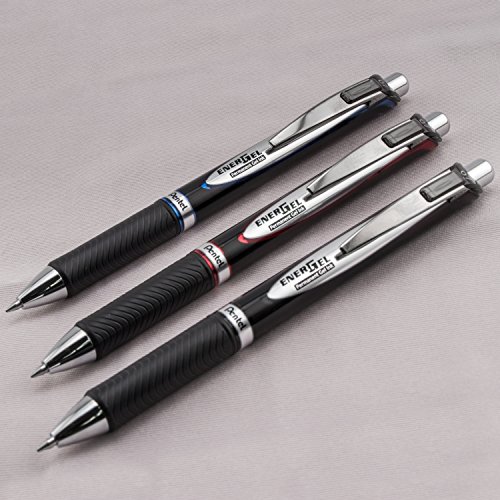 Pentel EnerGel Pro Permanent Gel Ink Pen, (0.7mm) Medium Point, Black Ink, 2-Pk (BLP77BP2A)