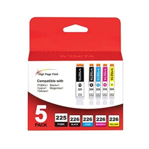 225 226 ink cartridge combo pack pgi-225 cli-226 compatible replacement for canon 225 226 ink to use with pixma mx882 mg6220 mg5320 mx892 mg5220 (5 pack)