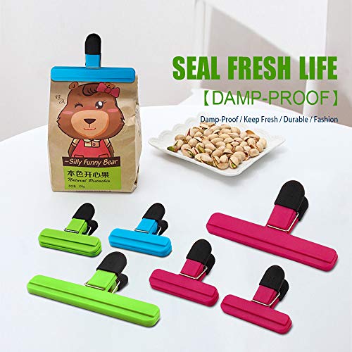 ONEBOM Chip Bag Clips, Bag Clips for Food, Snack Clips, Photo File Clamps, for Kitchen Office (9 Clips)