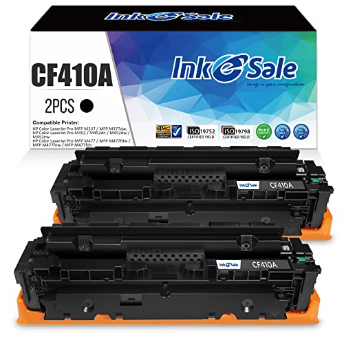 INK E-SALE 2PK Compatible Toner Replacement for HP 410A 410X CF410A Toner Cartridge Black Ink for HP Color Pro MFP M477fnw M477fdw M477fdn M452dn M452dw M452nw M377dw Printer