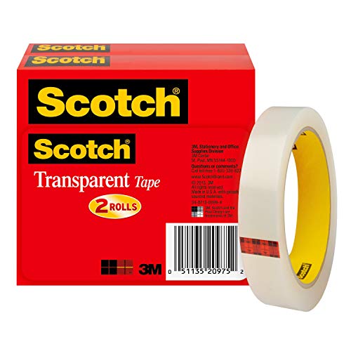 Scotch Transparent Tape, 3/4 in x 2592 in, 2 Boxes/Pack (600-2P34-72)