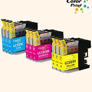 ColorPrint Compatible Ink Cartridge Replacement for Brother LC103 LC103XL LC101 Used for MFC-J870DW MFC-J470DW MFC-J450DW MFC-J4310DW J4410DW J6920DW J475DW Printer (3Cyan,3Magenta,3Yellow, 9-Pack)