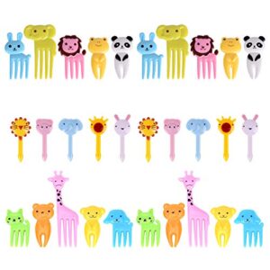 get fresh food picks for kids, 30 pieces animal bento deco set, mini bento decorations set for baby showers and kids parties, mini cartoon toothpick, bento lunch deco