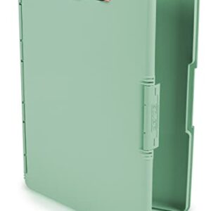 Dexas Slimcase 2 Storage Clipboard with Side Opening, 12.5 x 9.5 inches, Sea Foam Green with Rose Gold Clip 3517R-5503