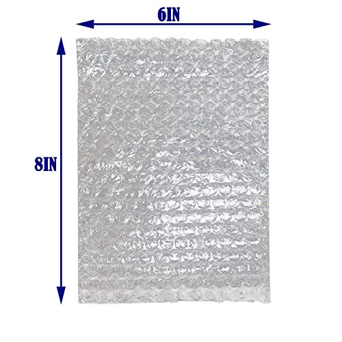 100Pack 6x8 Inch Bubble Out Bags Bubble Pouches Wrap Cushioning Packaging Bags, Double-Side Premium Small Bubble Out Pouch for Moving, Shipping, and Storage