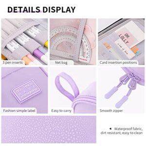 CICIMELON Durable Pen Pencil Case Big Storage Pen Pouch Bag for School Supplies Office College Teen Girls Adults, Purple