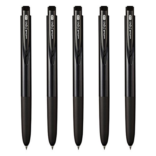 Uni-ball Signo RT1 Retractable Gel Ink Pen, Ultra Micro Point 0.28mm, Rubber Grip, Black Ink, UMN-155-28, Value Set of 5