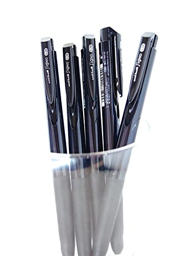 Uni-ball Signo RT1 Retractable Gel Ink Pen, Ultra Micro Point 0.28mm, Rubber Grip, Black Ink, UMN-155-28, Value Set of 5