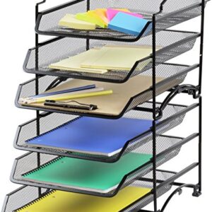 SimpleHouseware 3 Tier Stackable Desktop Document Letter Tray Organizer, Black