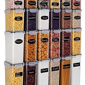 Airtight Food Storage Containers 36-Piece Set, Kitchen & Pantry Organization, BPA Free Plastic Storage Containers with Lids, for Cereal, Flour, Sugar, Baking Supplies, Labels & Measuring Cups