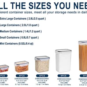 Airtight Food Storage Containers 36-Piece Set, Kitchen & Pantry Organization, BPA Free Plastic Storage Containers with Lids, for Cereal, Flour, Sugar, Baking Supplies, Labels & Measuring Cups